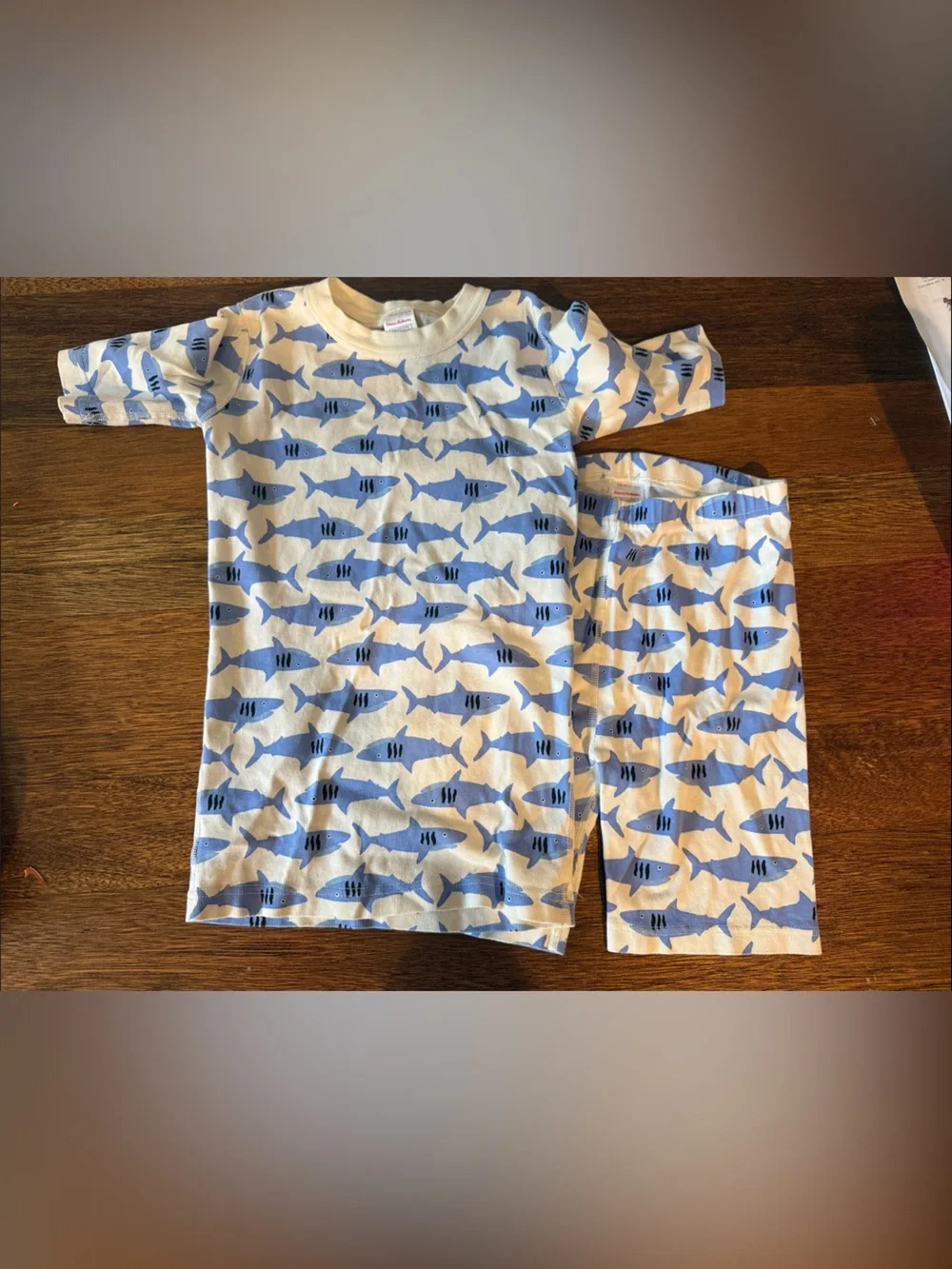 Kids Blue Shark Print Pajama Set - Hanna Andersson